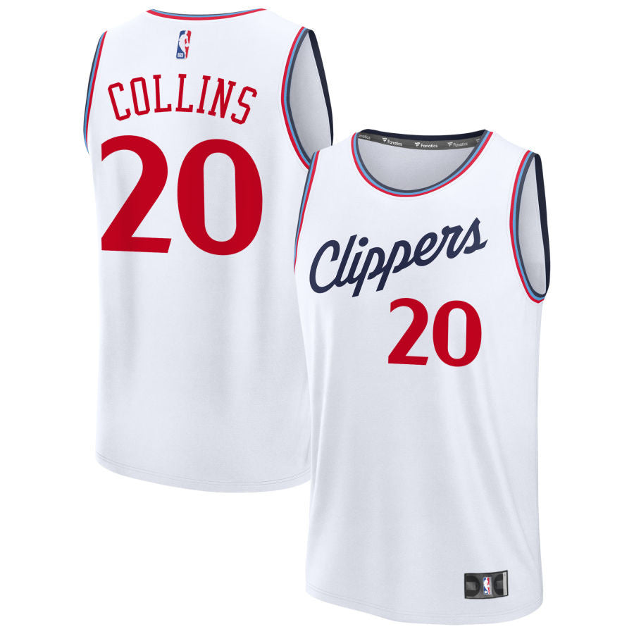 John Collins LA Clippers 2025 Fast Break Association Edition Jersey - White