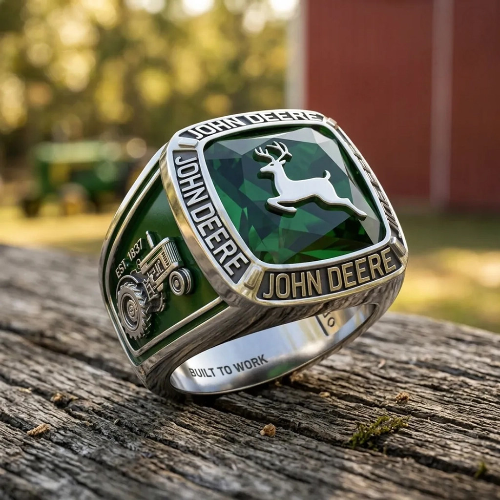 John Deere Est 1837 Tractor Silver Ring Built To Work John Deere Merch Dad Gifts