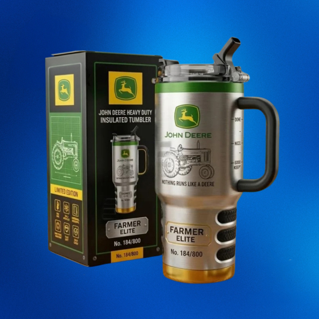 John Deere Nothing Runs Like A Deere Farmer Elite 40Oz Tumbler John Deere Merch Dad Gifts