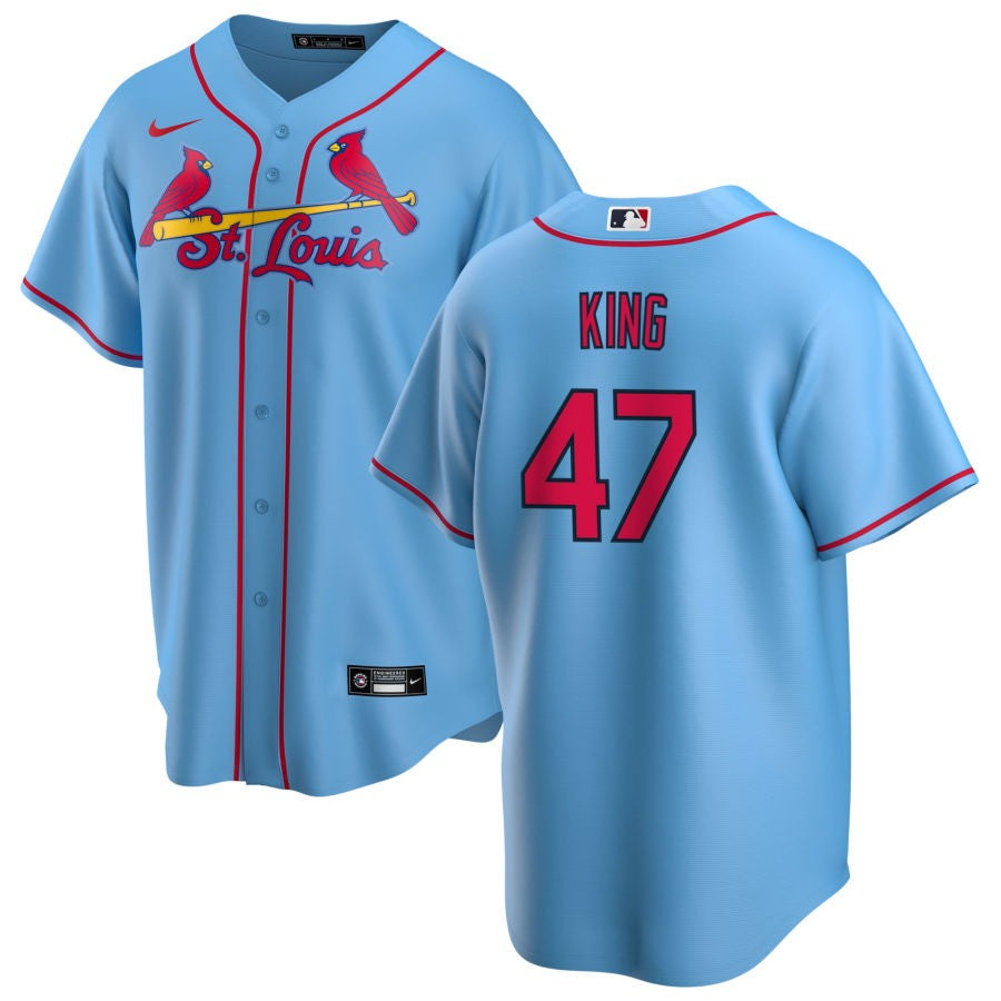John King St. Louis Cardinals 2025 Alternate Jersey - Light Blue