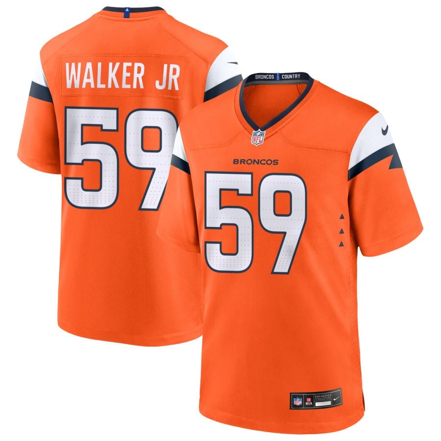 Johnny Walker Jr. Denver Broncos 2025 Game Jersey - Orange