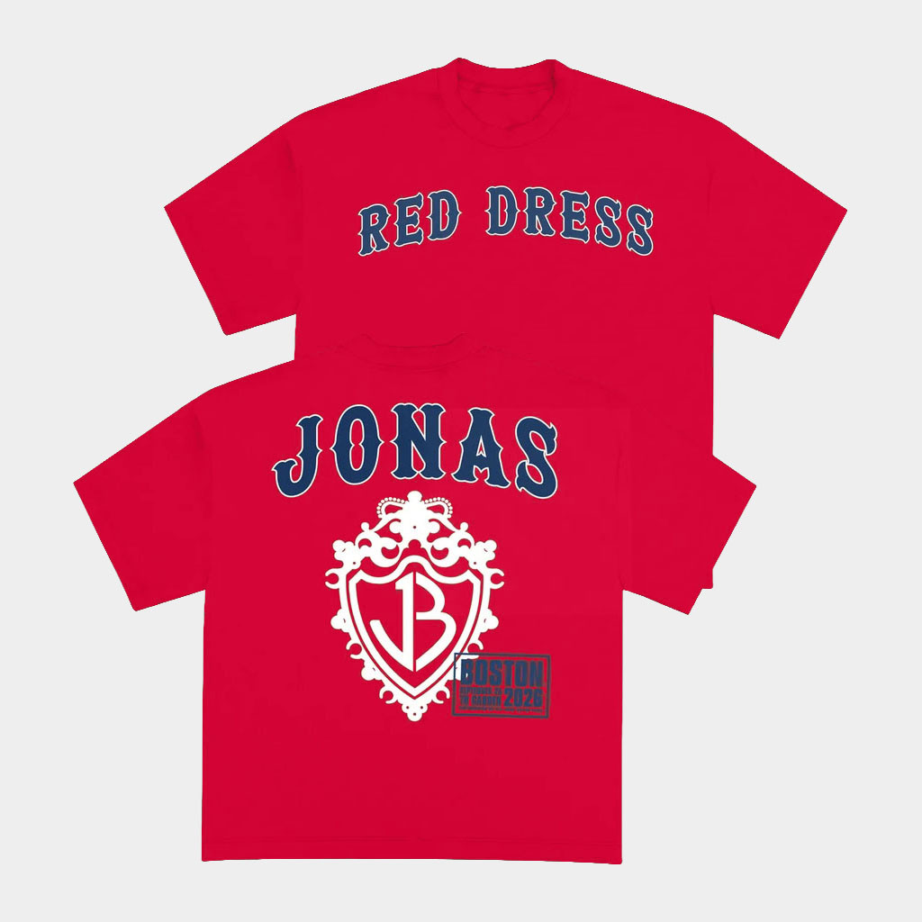 Jonas Brothers Merch 2026 Burning Up All Over Again Boston MA T-Shirt Red Dress Tour Merch