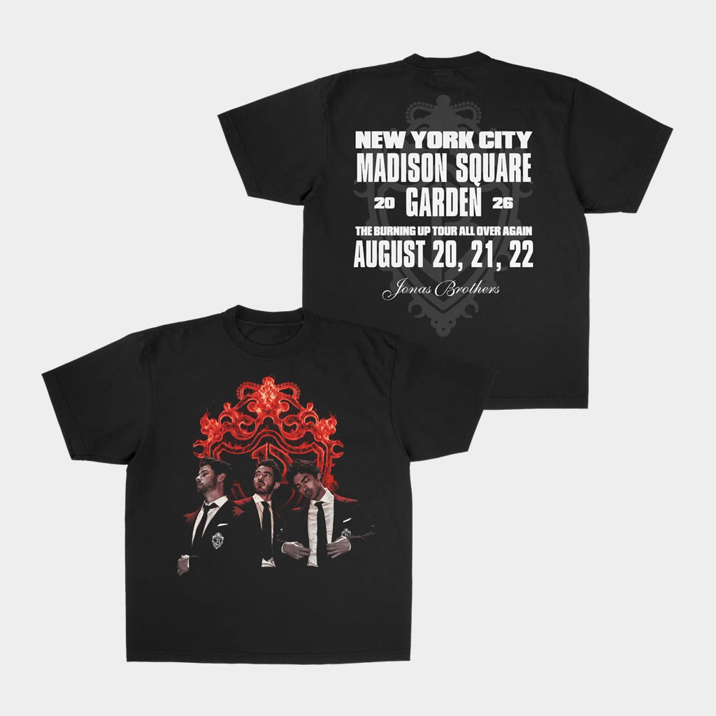 Jonas Brothers Merch 2026 MSG Event T-Shirt The Burning Up Tour All Over Again Shirt Fan Gifts