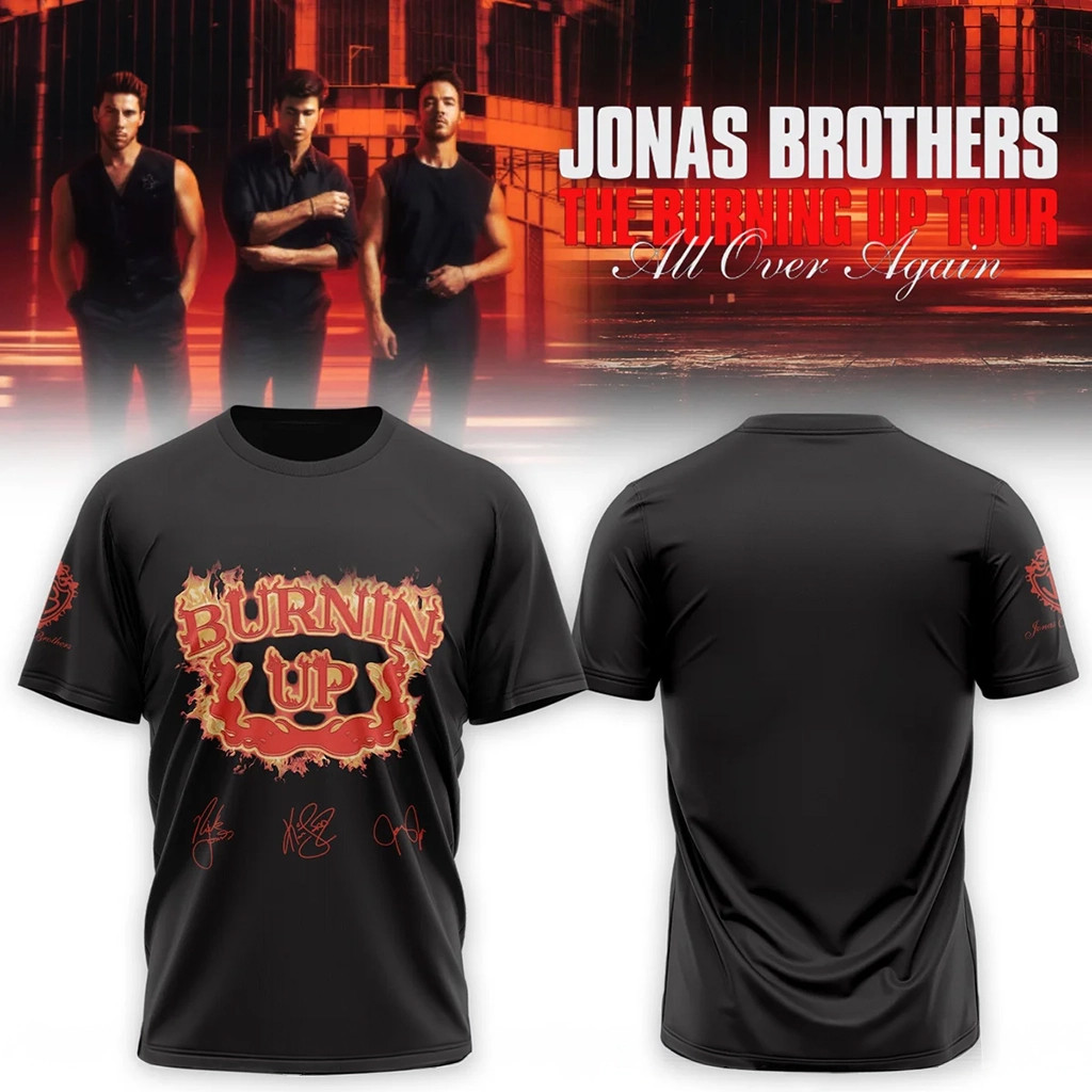 Jonas Brothers Merch 2026 The Burning Up Tour All Over Again T-Shirt Best Gifts For Husband