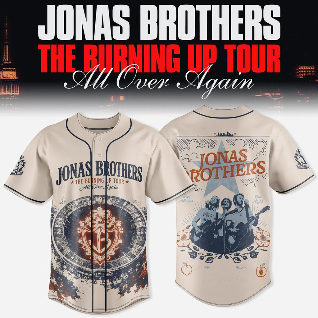 Jonas Brothers The Burning Up Tour All Over Again Jersey Jonas Brothers Merch Music Fan Gifts
