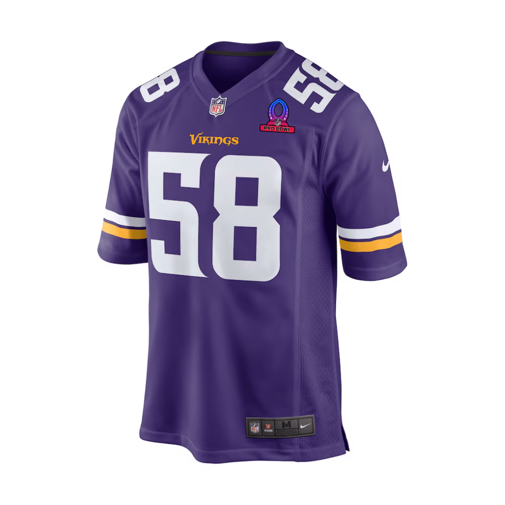 Jonathan Greenard Baltimore Ravens 2025 Pro Bowl Patch Game Men Jersey - Purple - Image 2