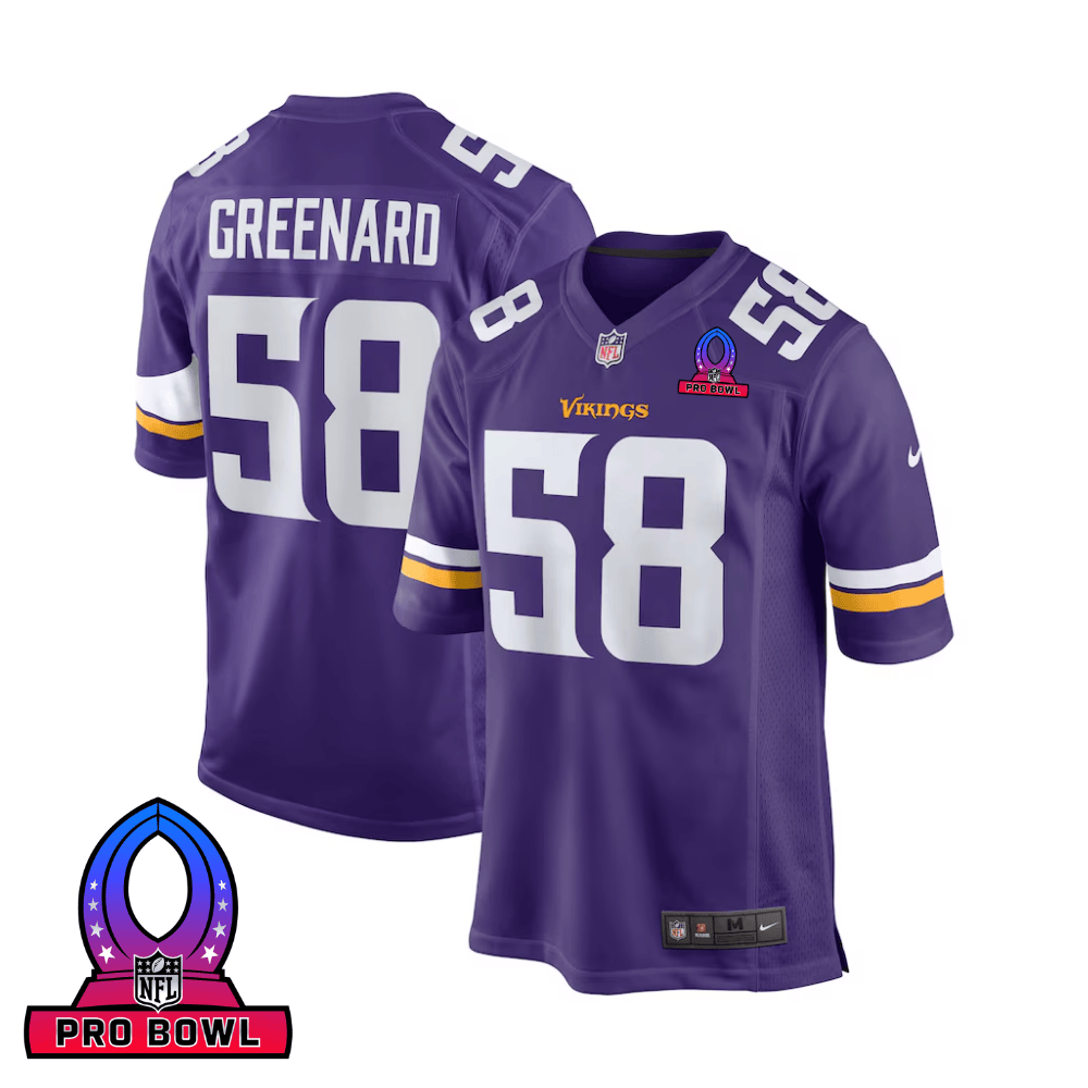 Jonathan Greenard Baltimore Ravens 2025 Pro Bowl Patch Game Men Jersey - Purple