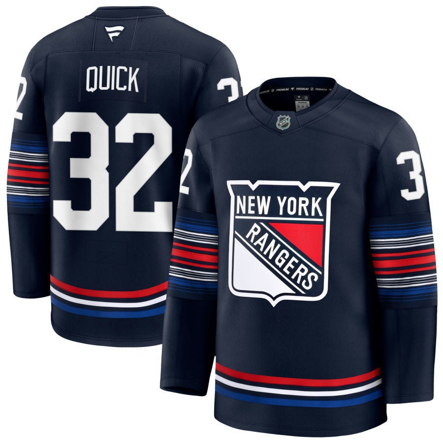 Jonathan Quick New York Rangers 2025 Alternate Premium Navy Jersey 1 Jonathan Quick New York Rangers 2025 Alternate Premium Navy Jersey