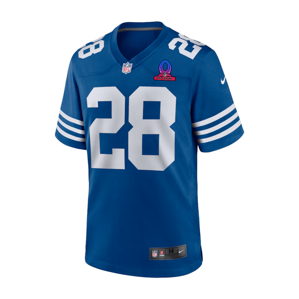 Jonathan Taylor Indianapolis Colts 2025 Pro Bowl Patch Game Men Jersey - Royal - Image 2