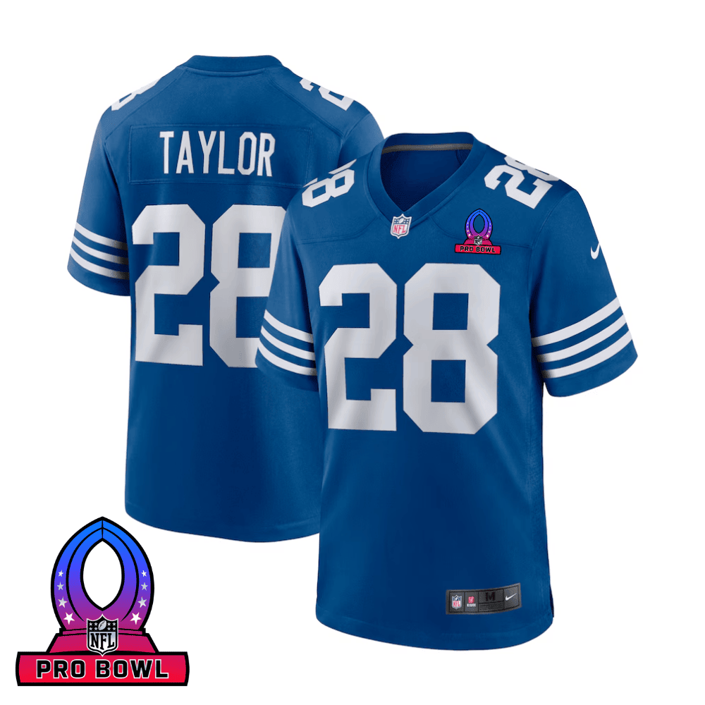 Jonathan Taylor Indianapolis Colts 2025 Pro Bowl Patch Game Men Jersey - Royal