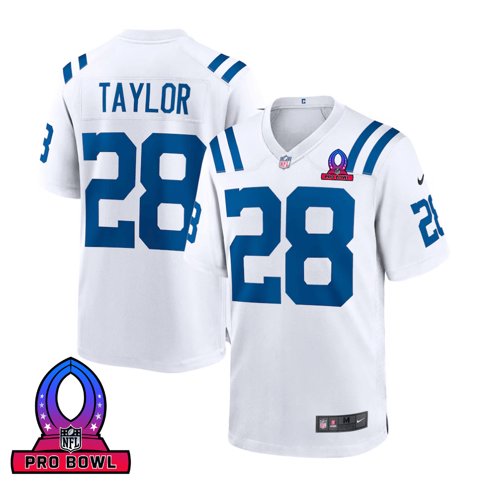 Jonathan Taylor Indianapolis Colts 2025 Pro Bowl Patch Game Men Jersey - White