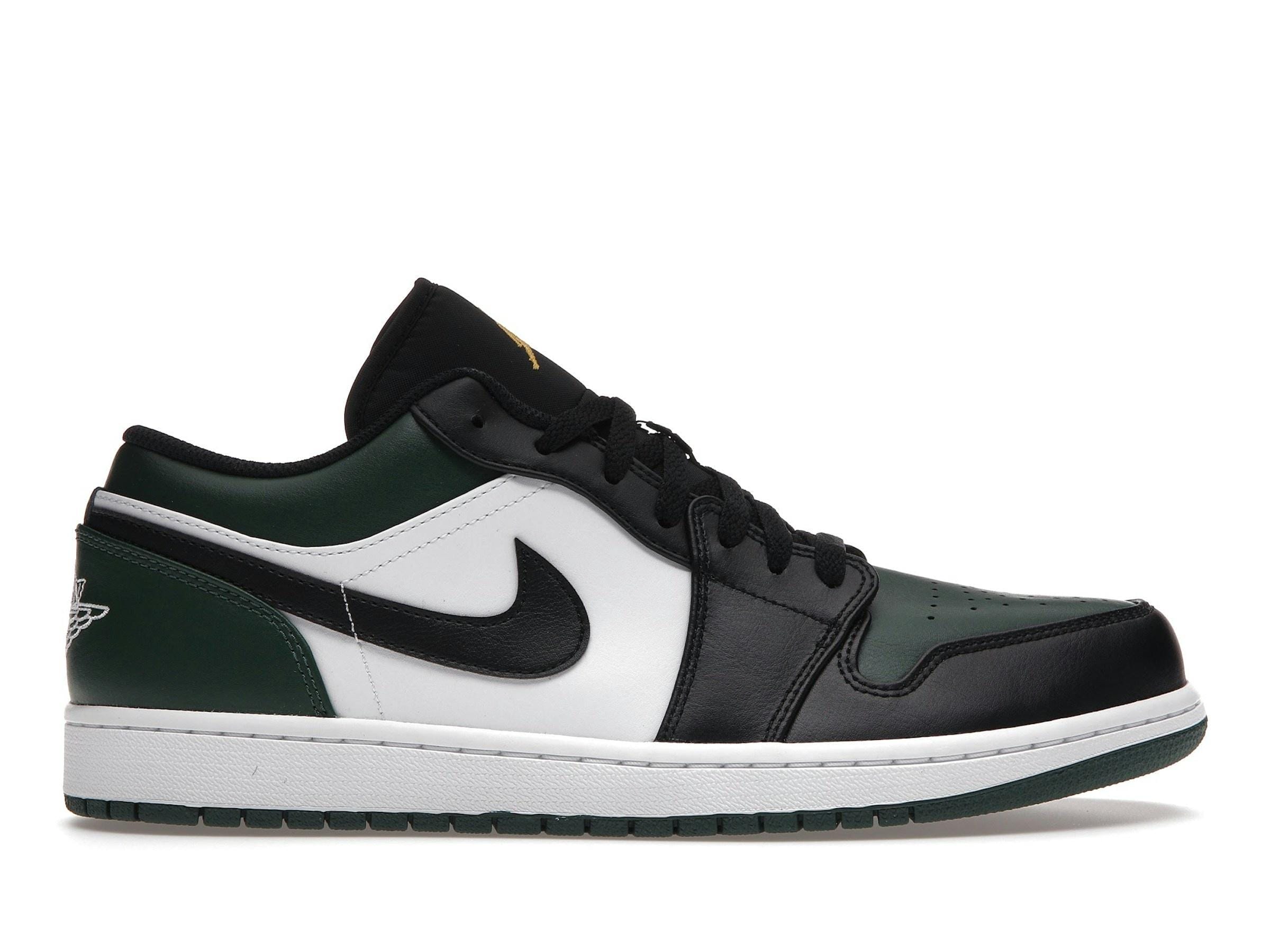 Jordan 1 Low Green Toe Sneakers - Noble Green/White/Black | Style Code 553558-371 - Image 2