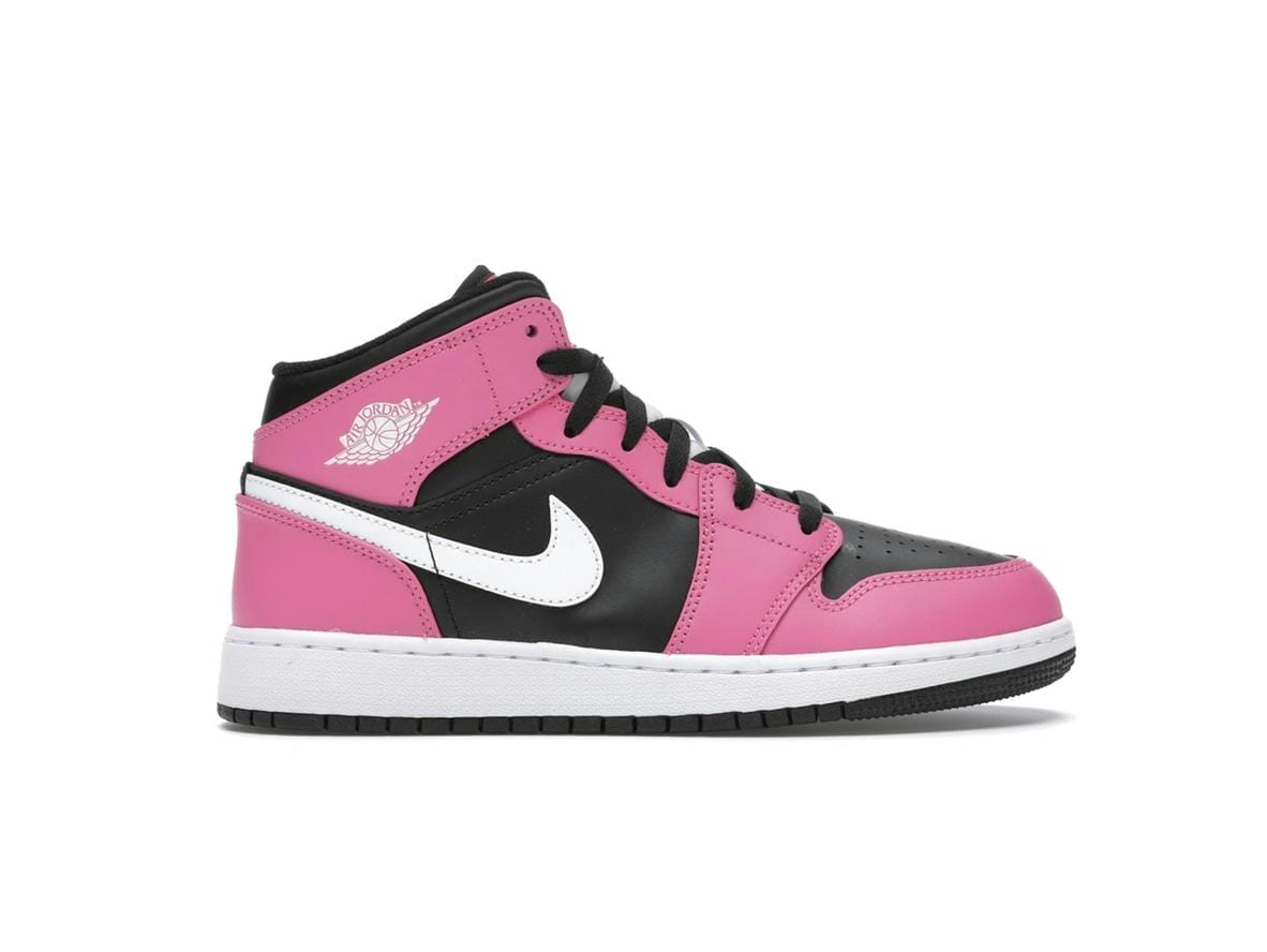 Jordan 1 Mid Pinksicle (GS) Black/White-Pinksicle Sneakers - 555112-002
