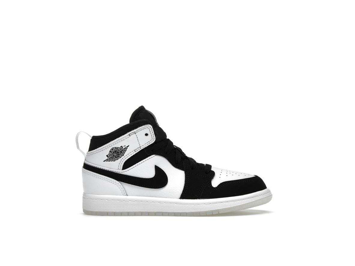 Jordan 1 Mid SE Diamond (PS) Preschool Sneakers - White/Multicolor/Black (DN4323-100 Release)