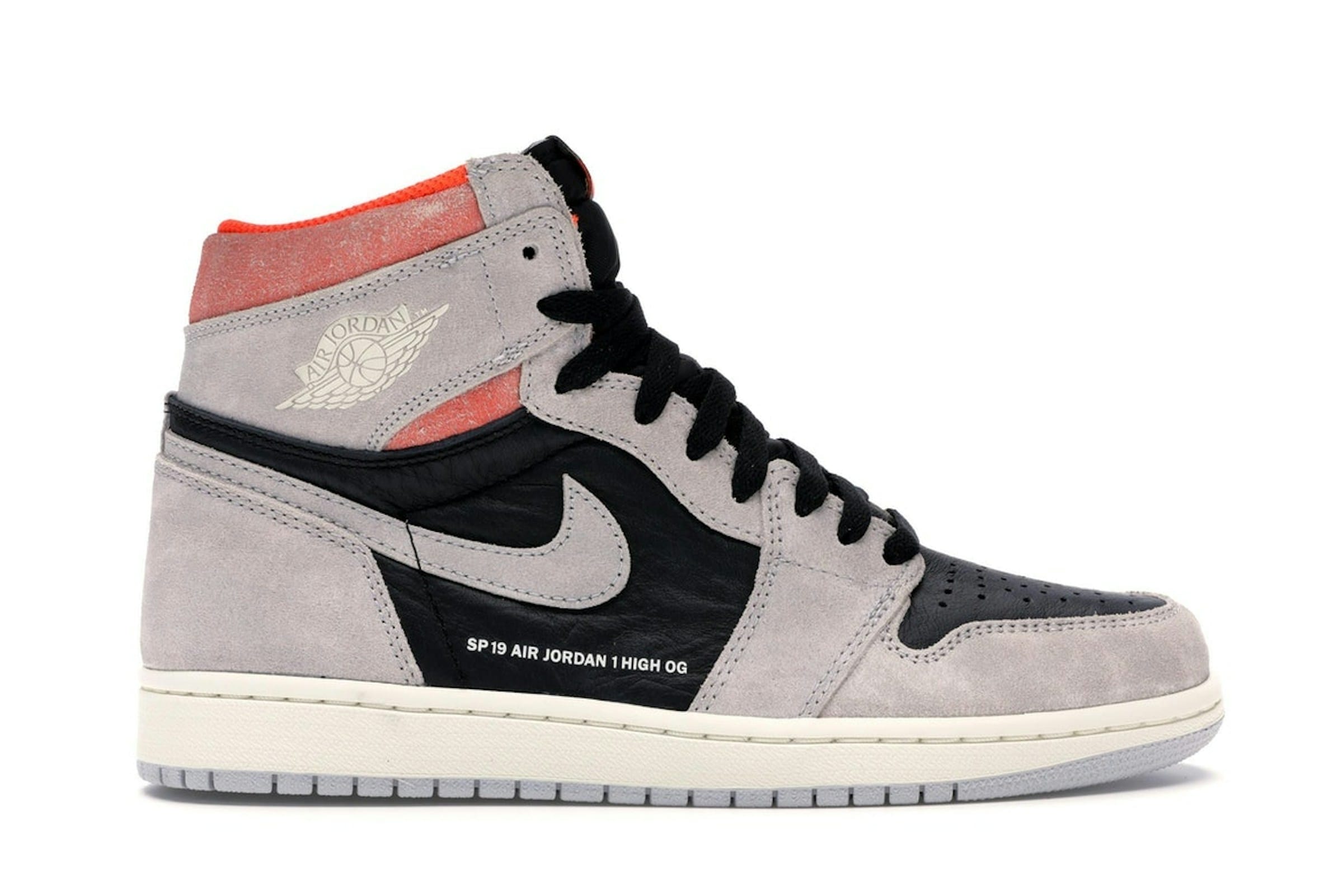 Jordan 1 Retro High Neutral Grey Hyper Crimson - 555088-018 - Image 2