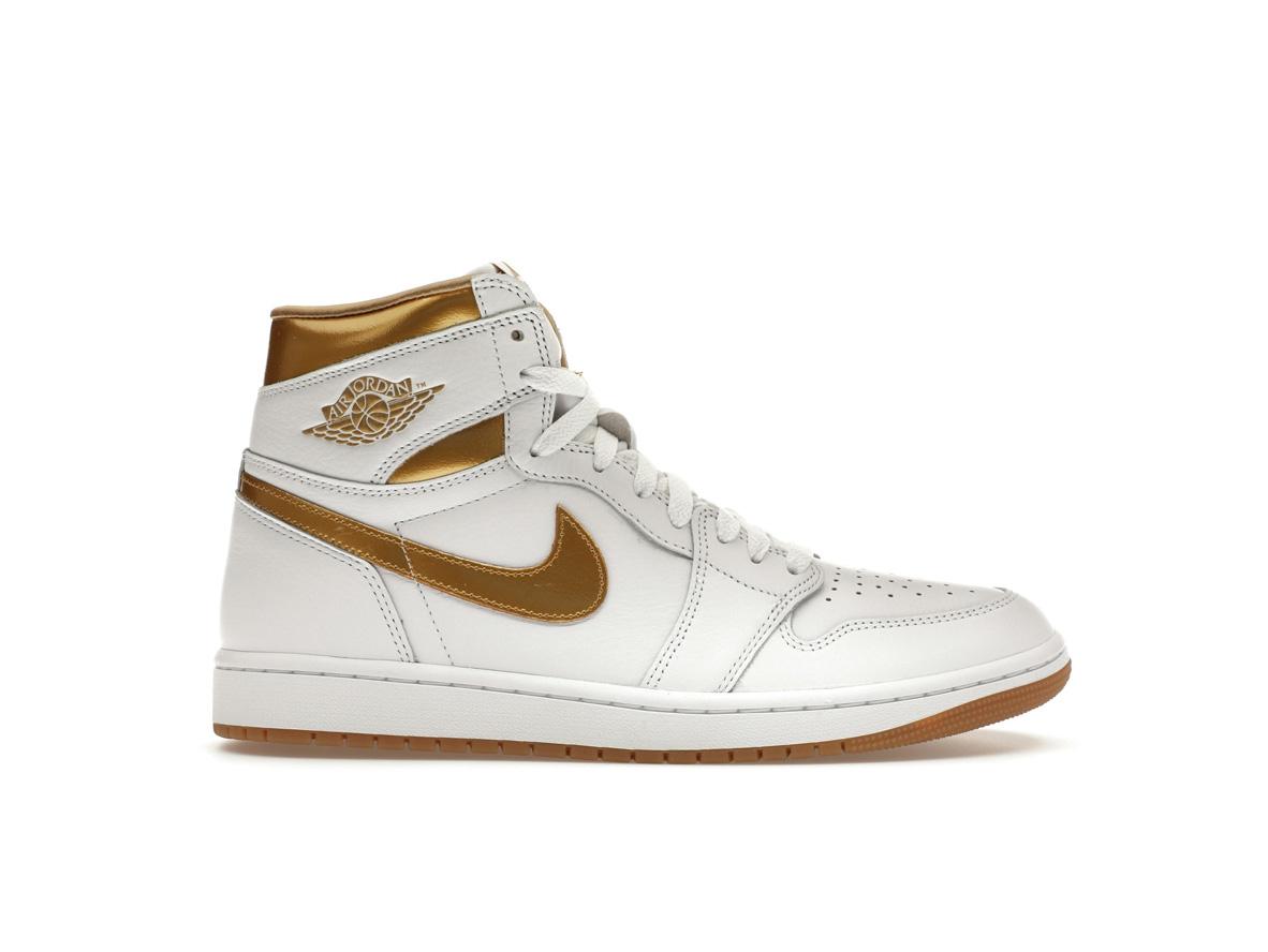 Jordan 1 Retro High OG Metallic Gold Women's Sneakers - Style FD2596-107