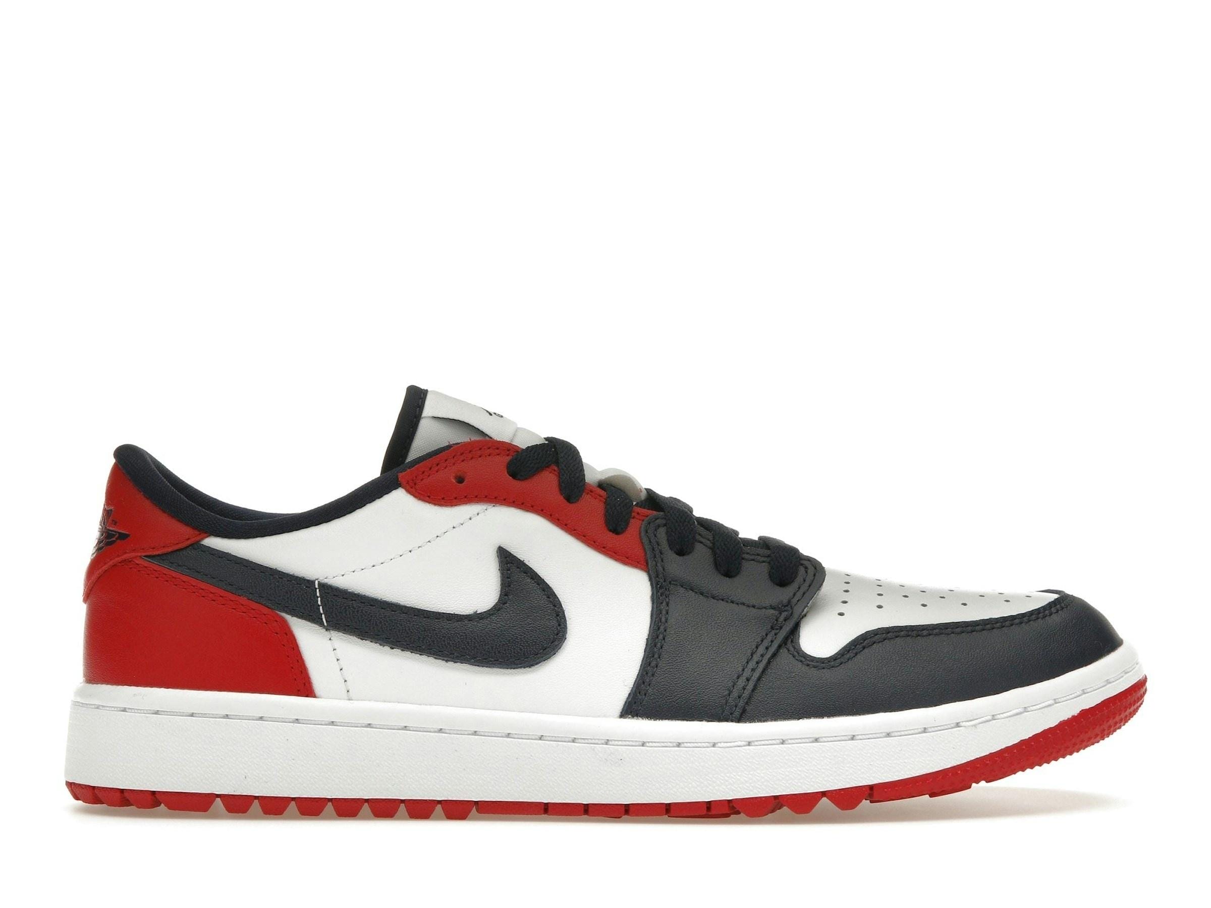 Jordan 1 Retro Low Golf Shoes - White/Obsidian/Varsity Red - Style DD9315-113 - Image 2