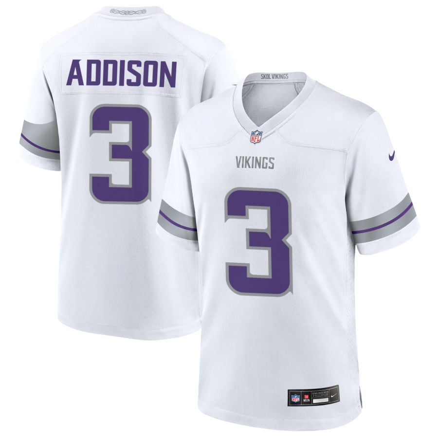 Jordan Addison Minnesota Vikings 2025 Alternate Game Jersey - White
