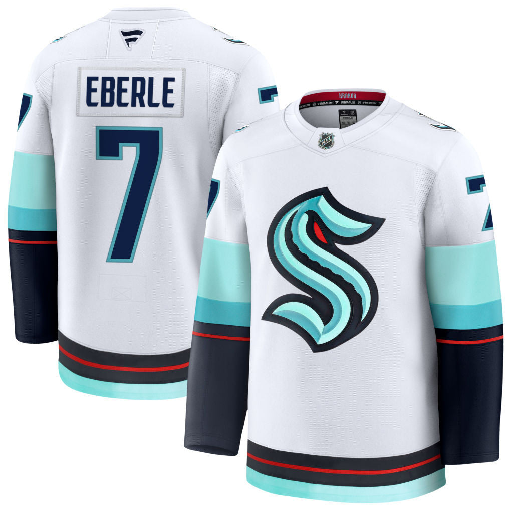 Jordan Eberle Seattle Kraken 2025 Away Premium Jersey - White 1 Jordan Eberle Seattle Kraken 2025 Away Premium Jersey - White