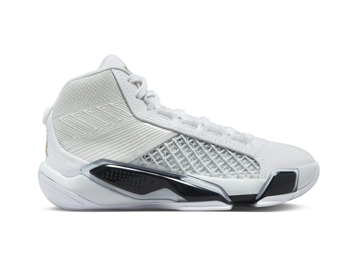 Jordan FIBA 38 GS White/Pure Platinum/Metallic Gold Sneakers - Image 2