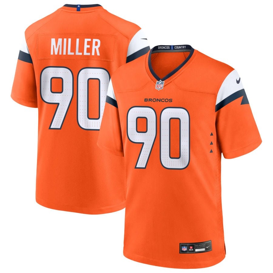 Jordan Miller Denver Broncos 2025 Game Jersey - Orange
