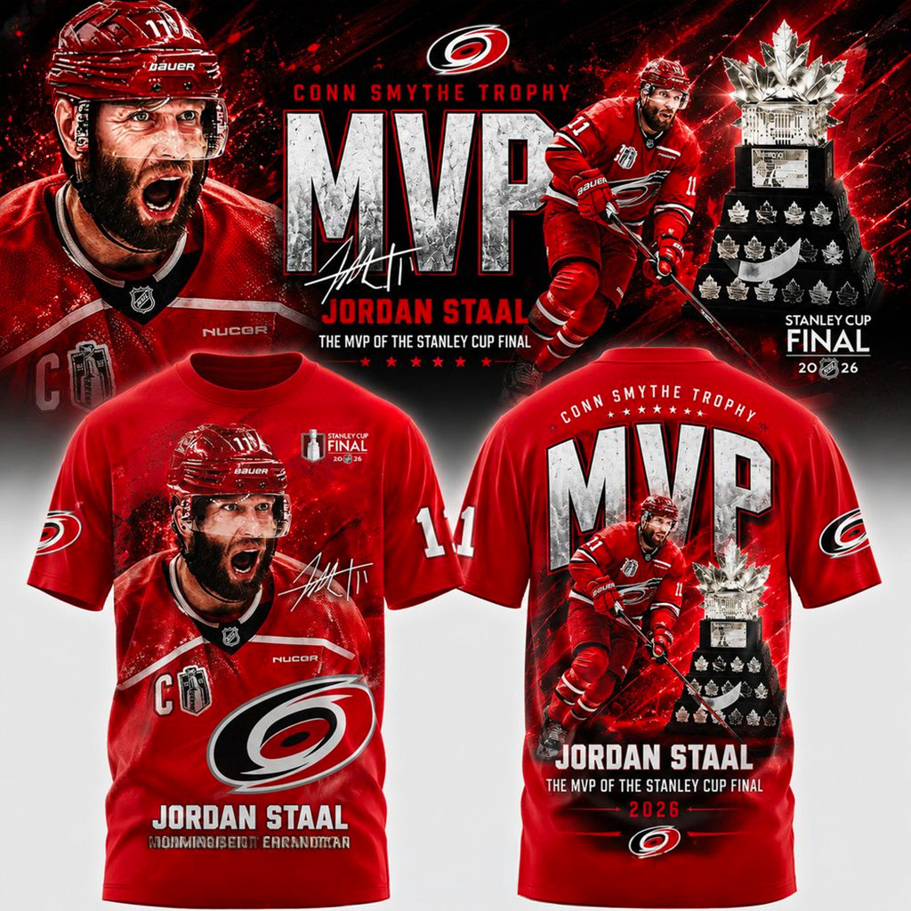 Jordan Staal #11 Carolina Hurricanes Stanley Cup Champions 2026 MVP T-Shirt Hurricanes Merch