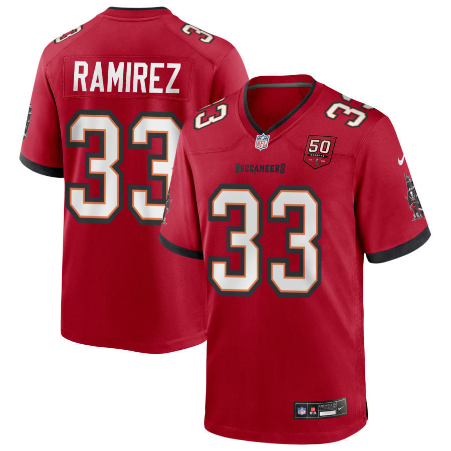 Jose Ramirez Tampa Bay Buccaneers 2025 50th Season Game Jersey - Red