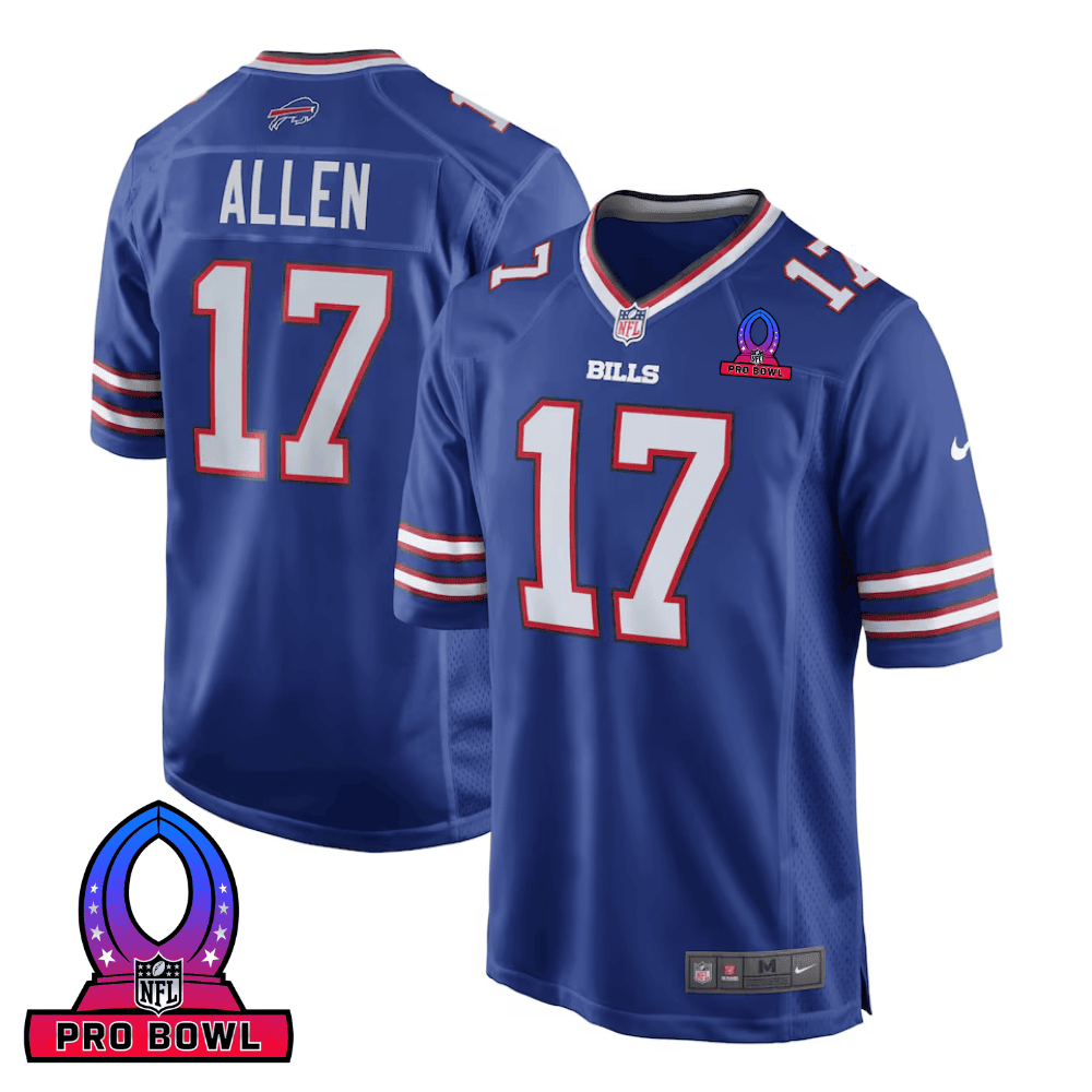 Josh Allen Buffalo Bills 2025 Pro Bowl Patch Game Men Jersey - Royal