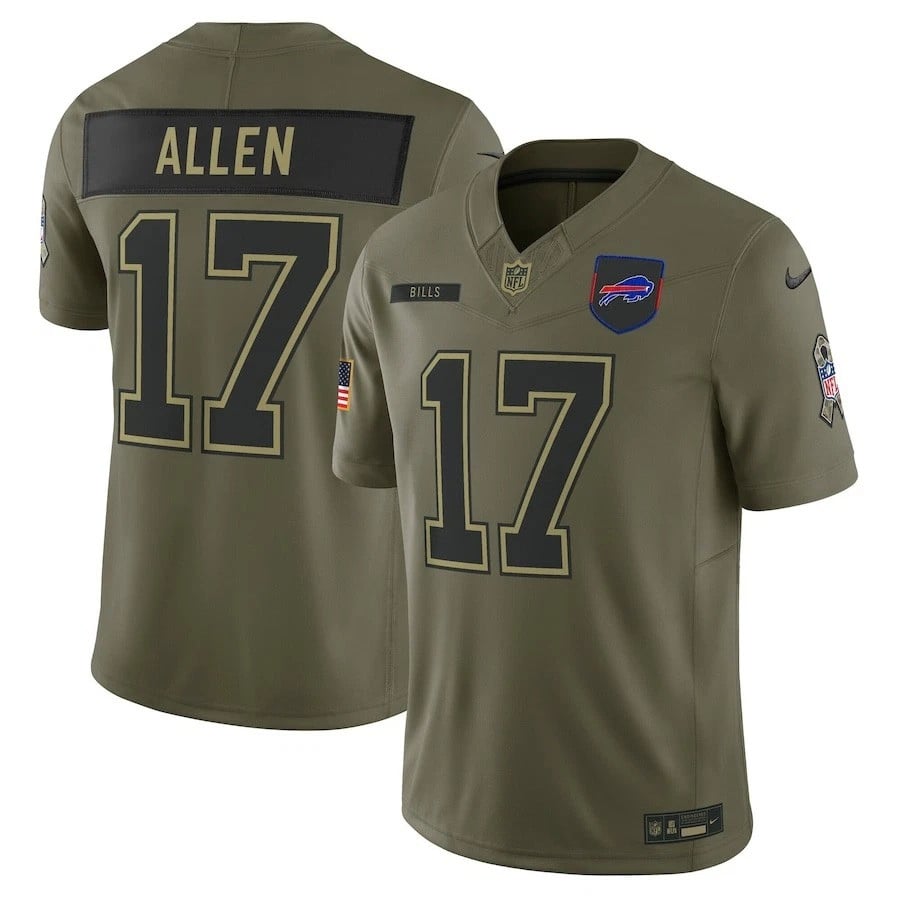 Josh Allen Buffalo Bills 2025 Salute To Service Limited Jersey - Olive