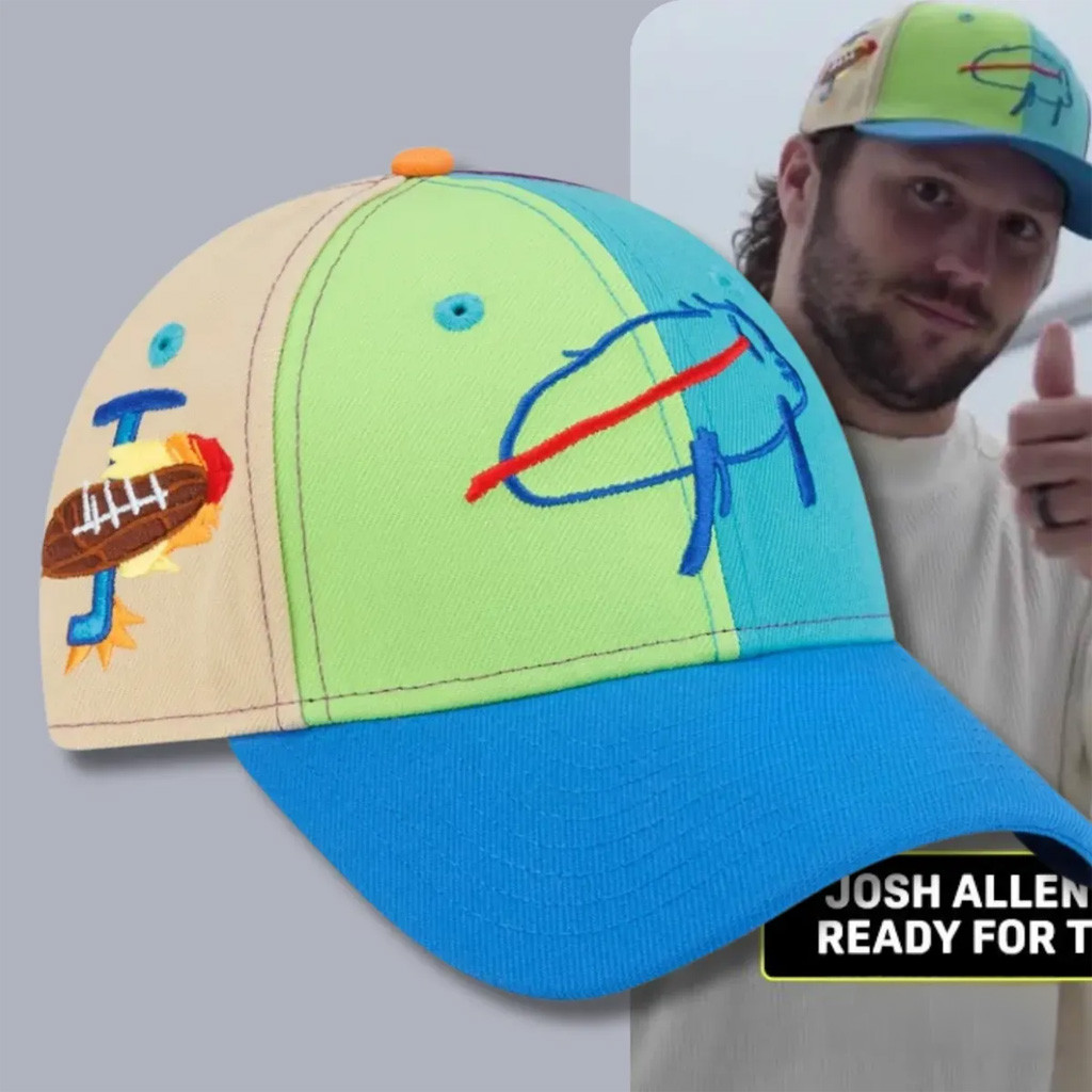 Josh Allen Buffalo Bills New Era Embroidered Hat 2026 Billustration Hat Josh Allen Merch Gifts