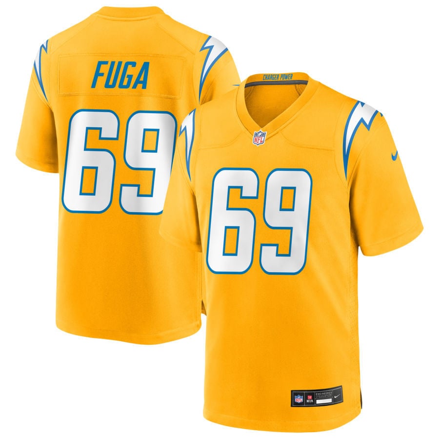 Josh Fuga Los Angeles Chargers 2025 Alternate Charger Power Game Jersey - Gold