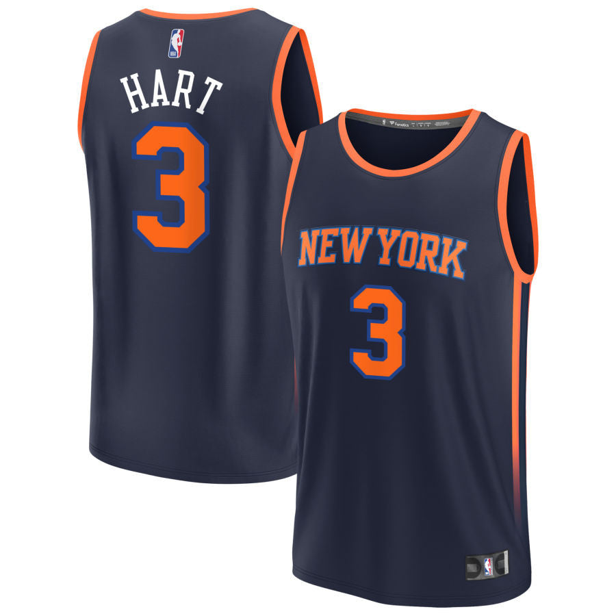 Josh Hart New York Knicks 2025 Fast Break Statement Edition Jersey - Navy