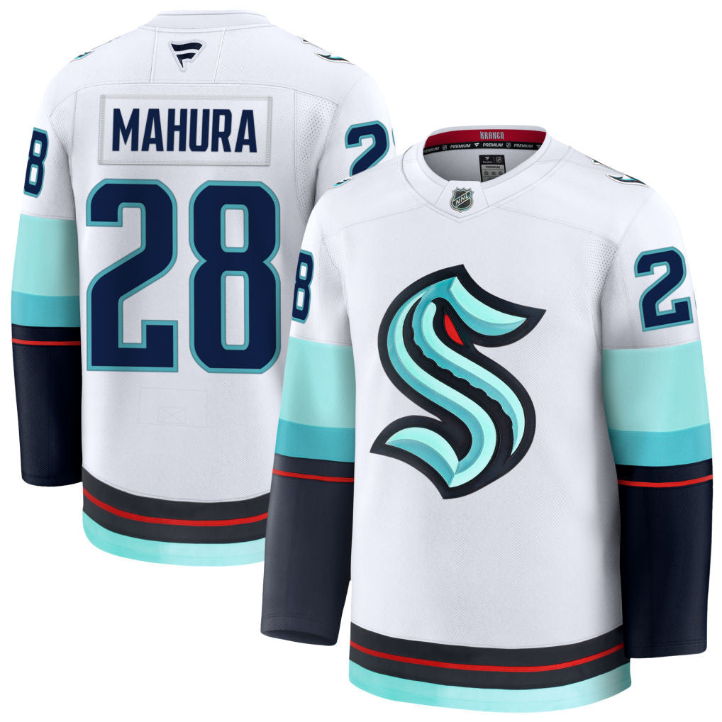 Josh Mahura Seattle Kraken 2025 Away Premium Jersey - White 1 Josh Mahura Seattle Kraken 2025 Away Premium Jersey - White