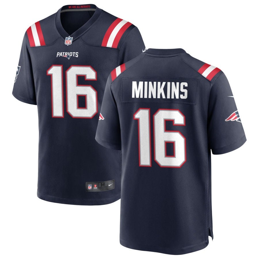 Josh Minkins New England Patriots 2025 Game Jersey - Navy
