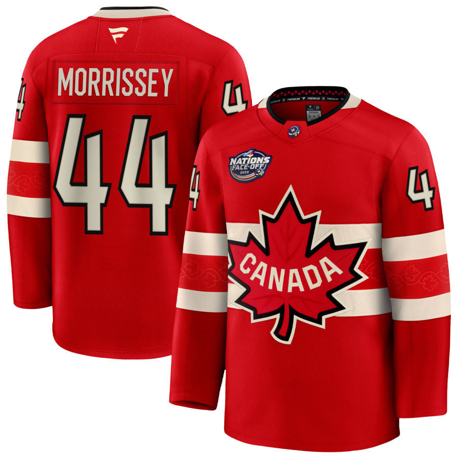 Josh Morrissey Canada 2025 4 Nations Face-Off Premium Red Jersey