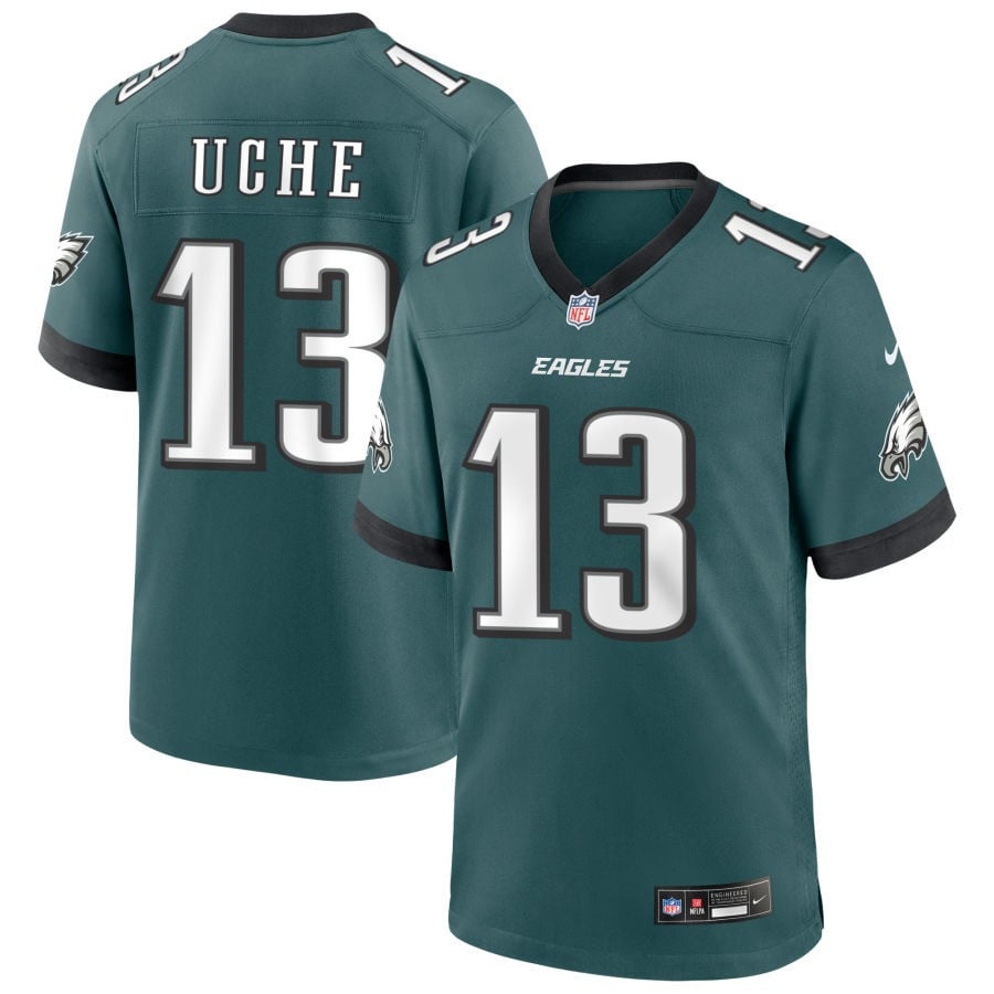 Joshua Uche Philadelphia Eagles 2025 Game Jersey - Midnight Green