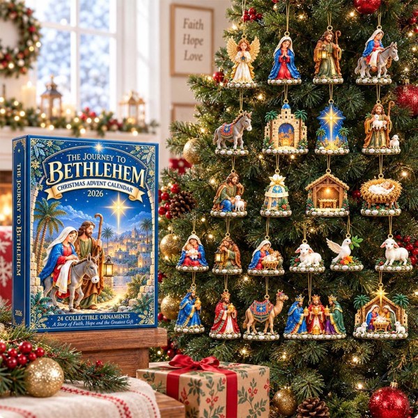 Journey To Bethlehem Advent Calendar Christian Christmas Ornaments Holiday Decor - Image 2