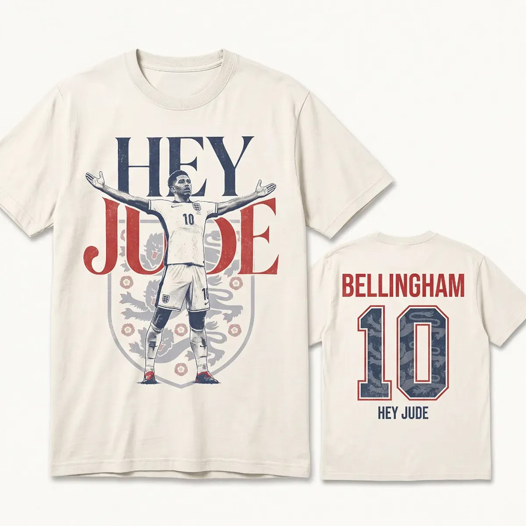 Jude Bellingham Hey Jude England World Cup 2026 Number 10 T-Shirt England National Team Merch