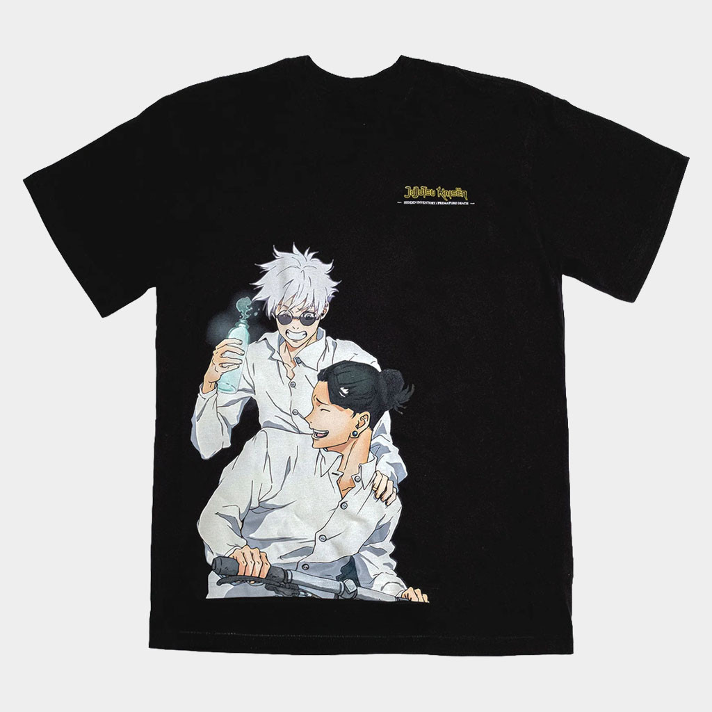 Jujutsu Kaisen Merch 2026 Gojo Geto Bike T-Shirt Black Best Gifts For Manga Fans