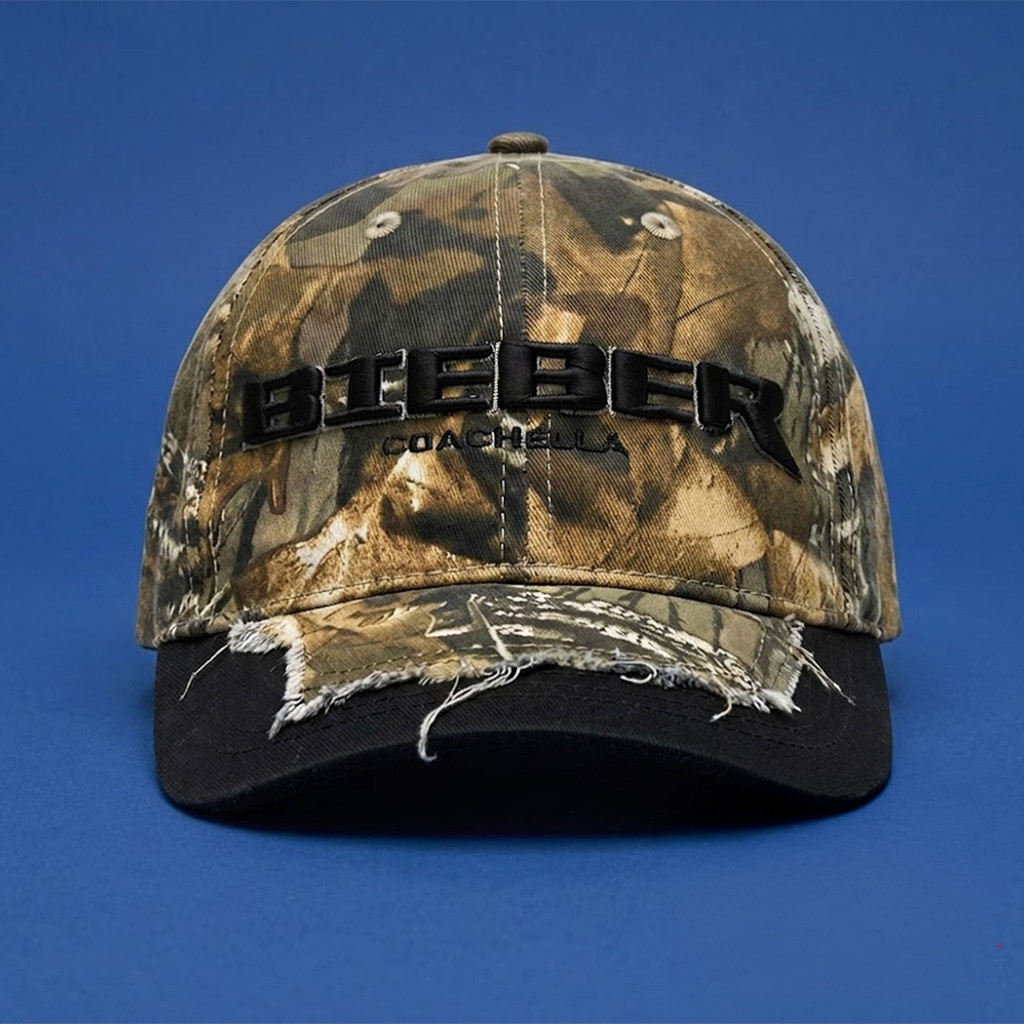 Justin Bieber 2026 Coachella Camo Hat Justin Bieber Merch Gift For Music Lovers