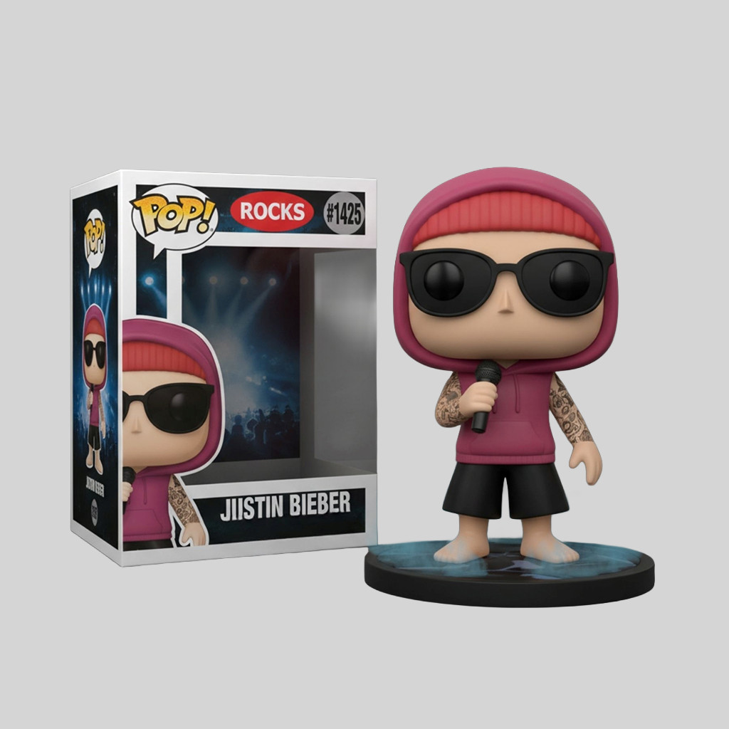 Justin Bieber Coachella 2026 Pink Hoodie Resin Funko Pop Justin Bieber Merch Gifts For Brother