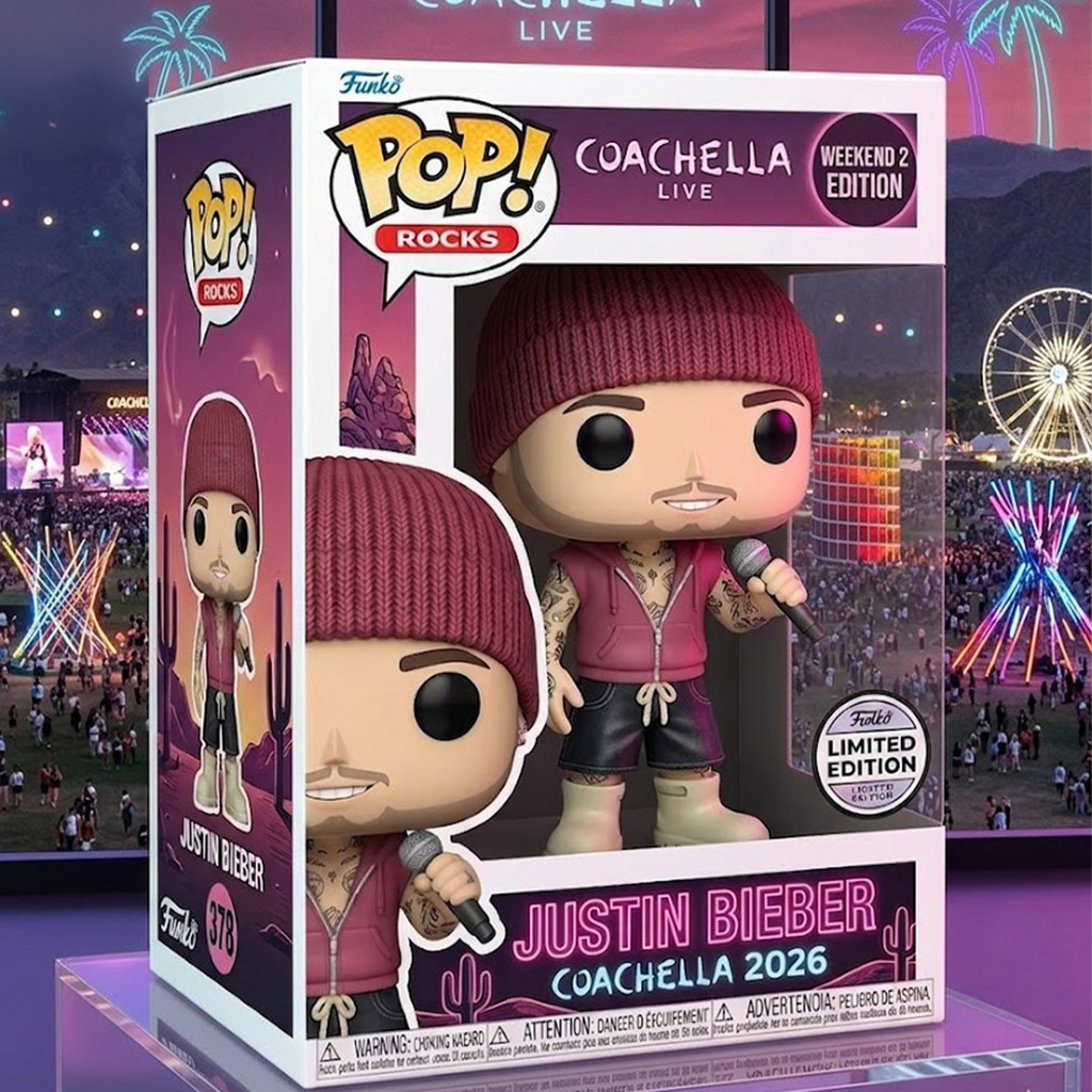 Justin Bieber Coachella 2026 Weekend 2 Skylrk Newport Hoodie Pop Figure Justin Bieber Merch