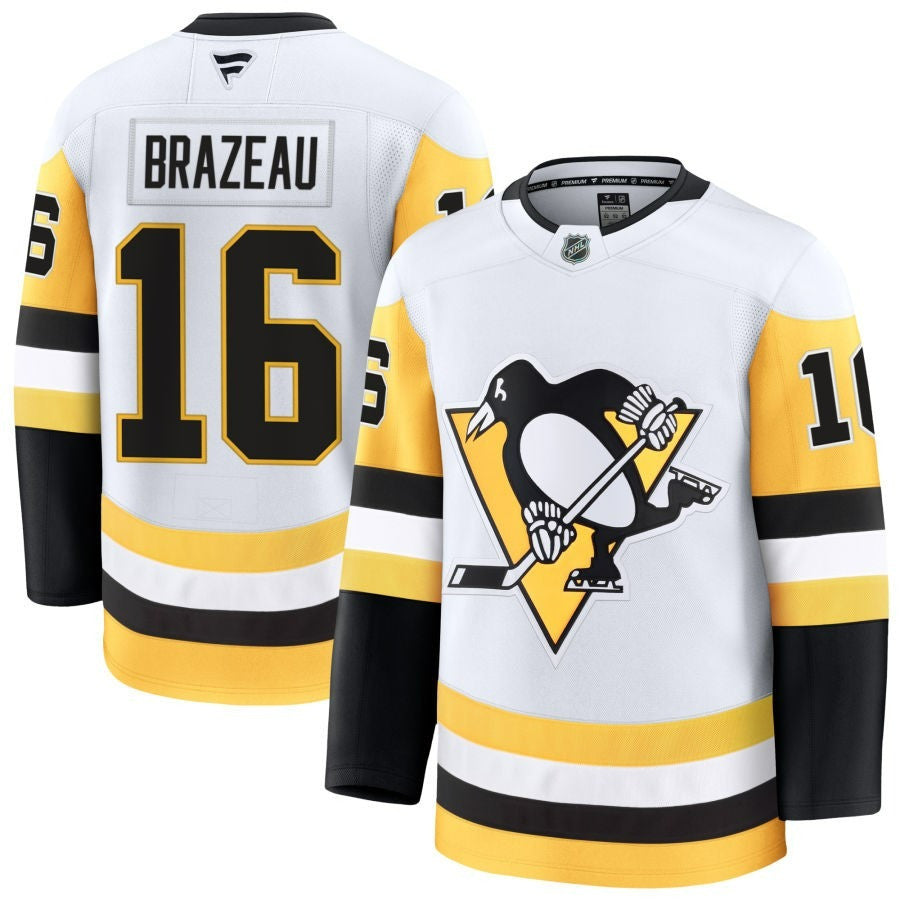 Justin Brazeau Pittsburgh Penguins 2025 Away Jersey - White 1 Justin Brazeau Pittsburgh Penguins 2025 Away Jersey - White