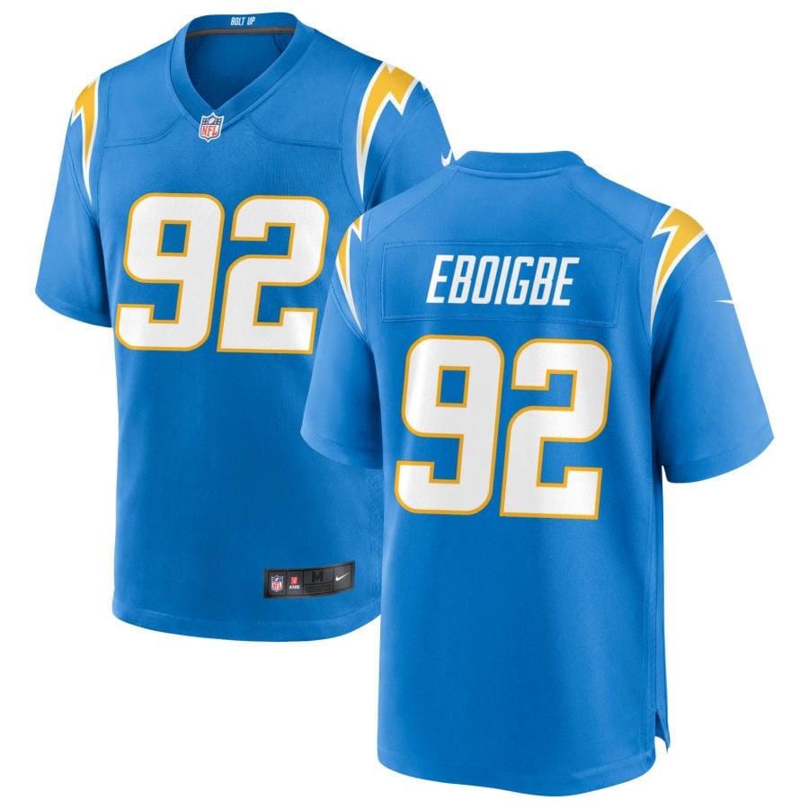 Justin Eboigbe Los Angeles Chargers 2025 Game Jersey - Powder Blue