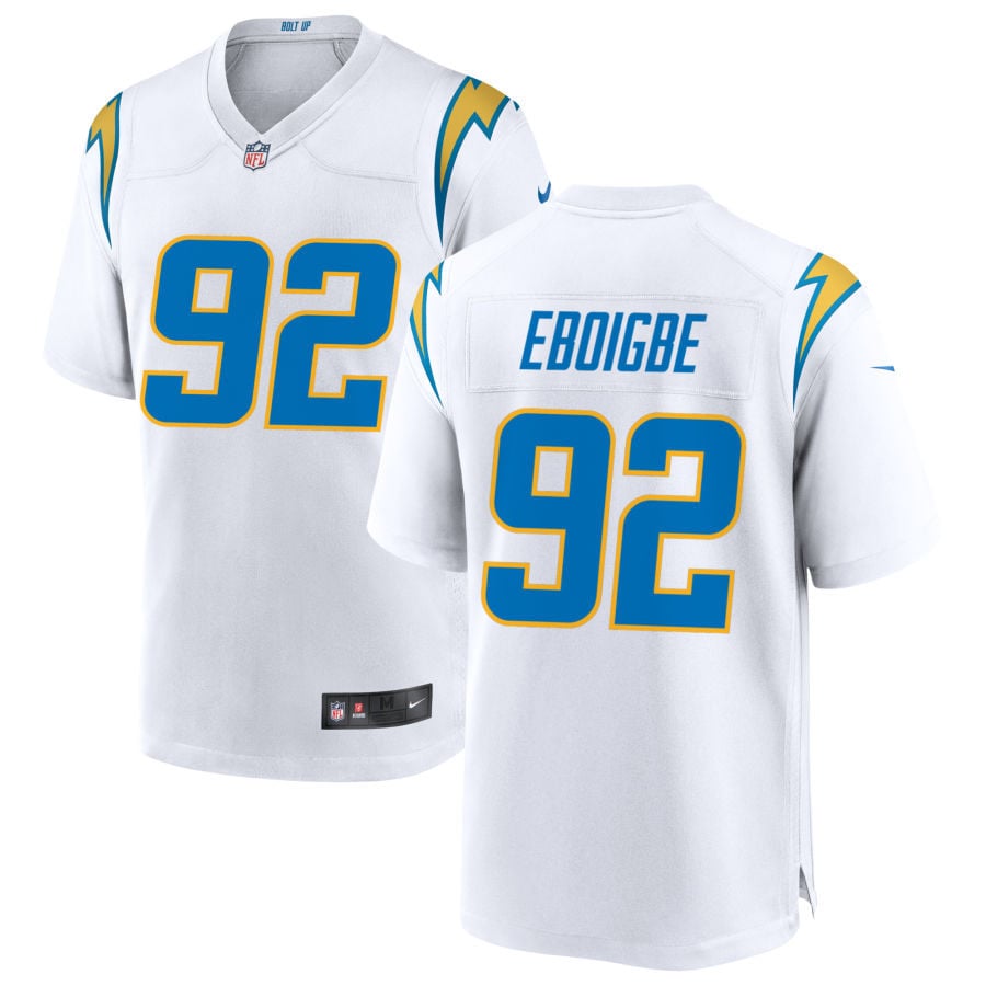 Justin Eboigbe Los Angeles Chargers 2025 Game Jersey - White