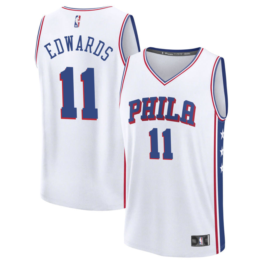 Justin Edwards Philadelphia 76ers 2025 Fast Break Association Edition Jersey - White