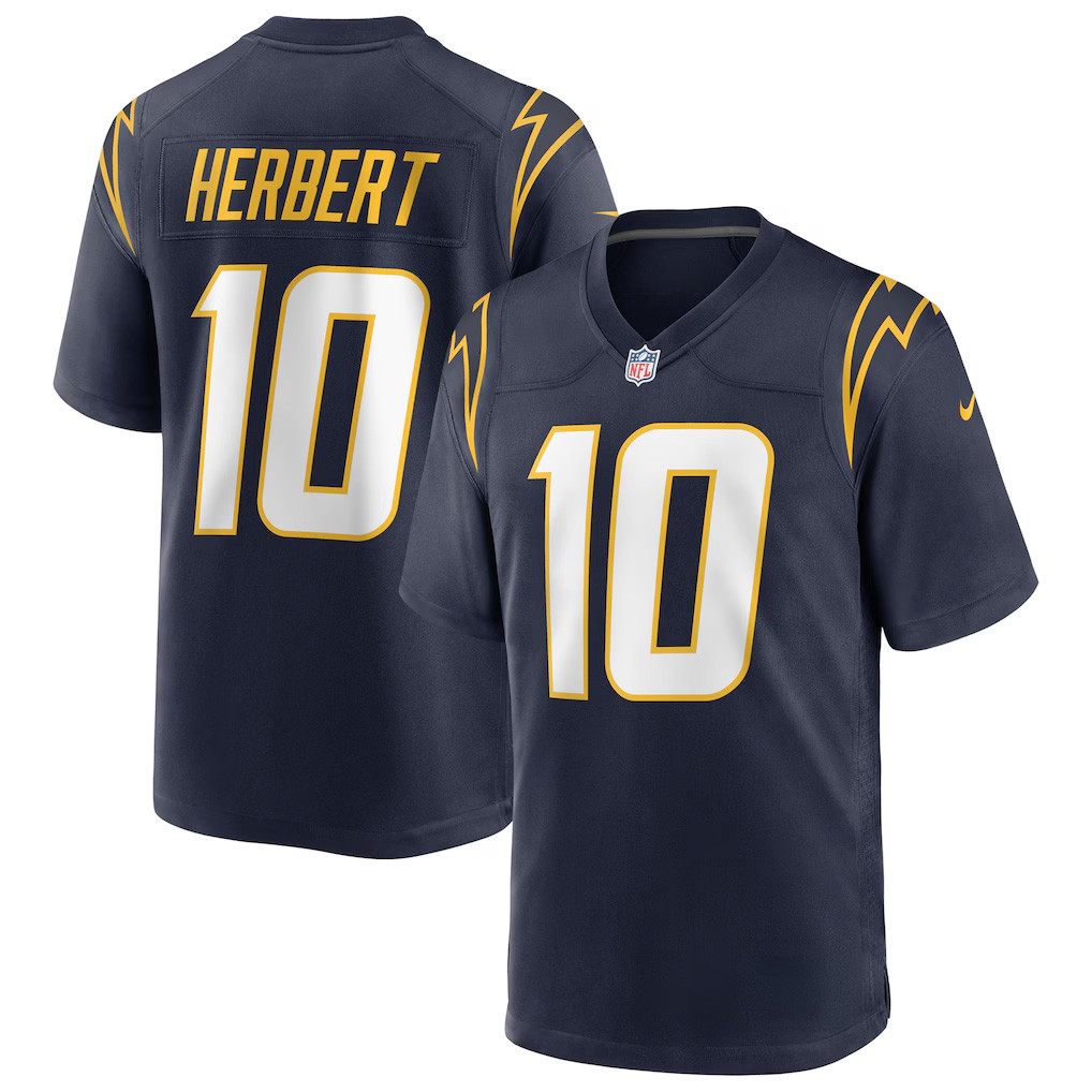 Justin Herbert Jersey Shirt Los Angeles Chargers Merch Alternate Game Jersey Football Fan Gear
