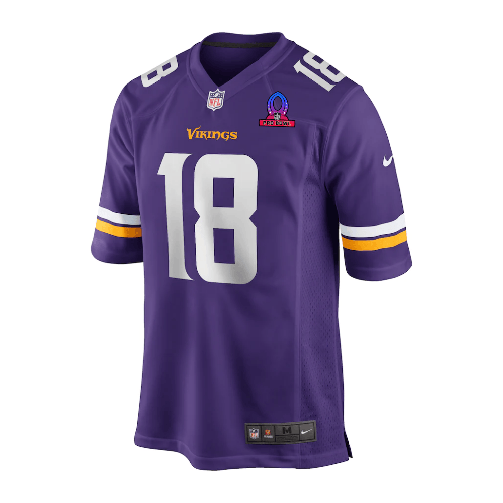 Justin Jefferson Baltimore Ravens 2025 Pro Bowl Patch Game Men Jersey - Purple - Image 2
