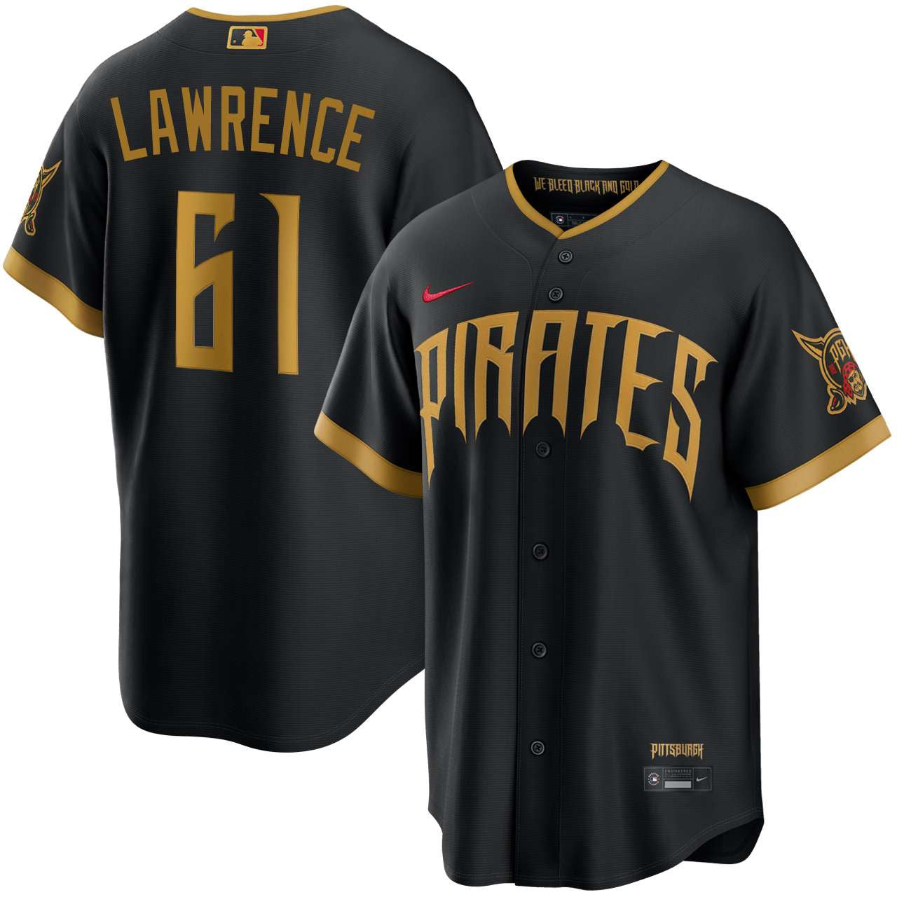 Justin Lawrence Pittsburgh Pirates 2026 City Connect Stadium Jersey - Black