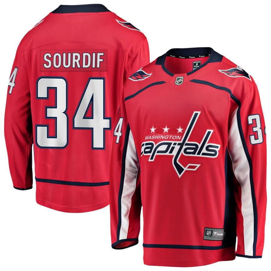 Justin Sourdif Washington Capitals 2025 Home Jersey - Red 1 Justin Sourdif Washington Capitals 2025 Home Jersey - Red